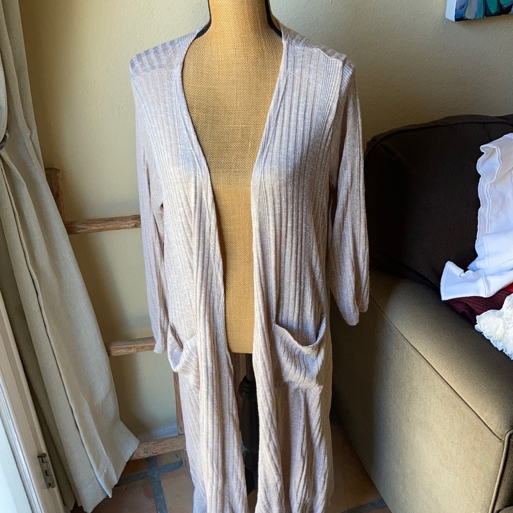 NWOT LulaRoe Sarah Cream Floor Length Cardigan